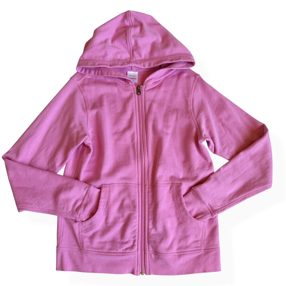 Hanna Andersson Bright Basics Survivor Hoodie Pink Girls 140cm US 10